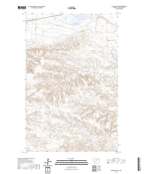 Clanton Coulee, MT — USGS 7.5-minute topo (2024)