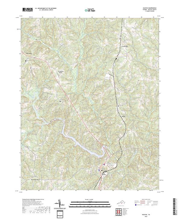 Halifax, VA — USGS 7.5-minute topo (2022)