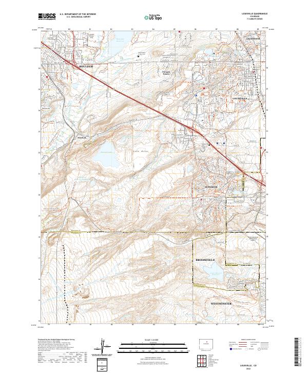 Louisville, CO — USGS 7.5-minute topo (2022)