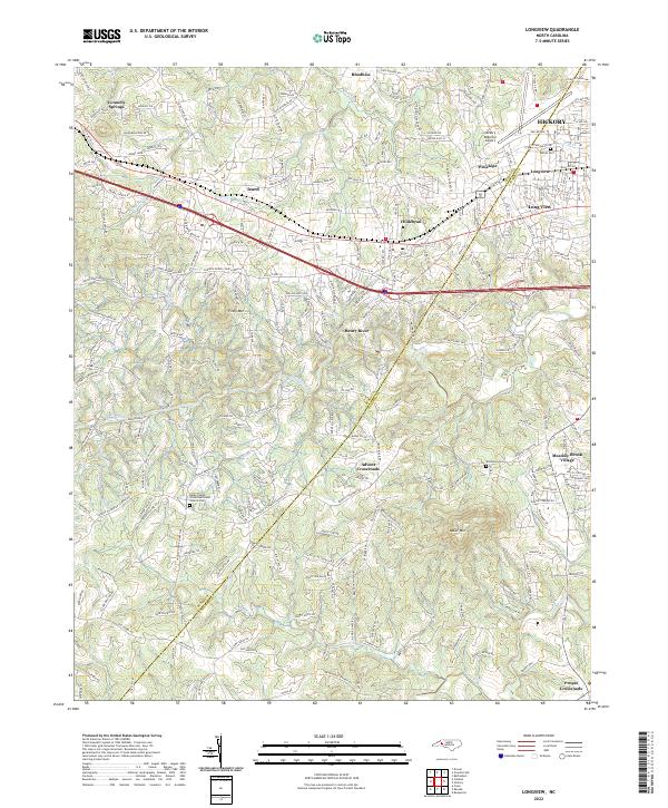 Longview, NC — USGS 7.5-minute topo (2022)