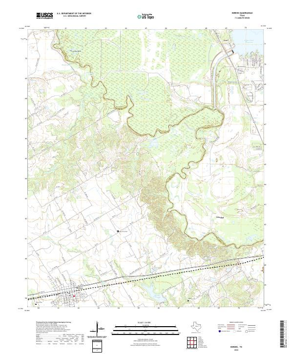 Kerens, TX — USGS 7.5-minute topo (2022)