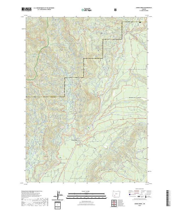 Union Creek, OR — USGS 7.5-minute topo (2023)