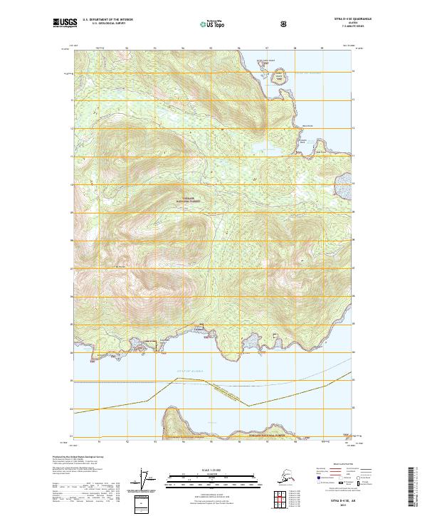 Sitka D-4 SE, AK — USGS 7.5-minute topo (2021)