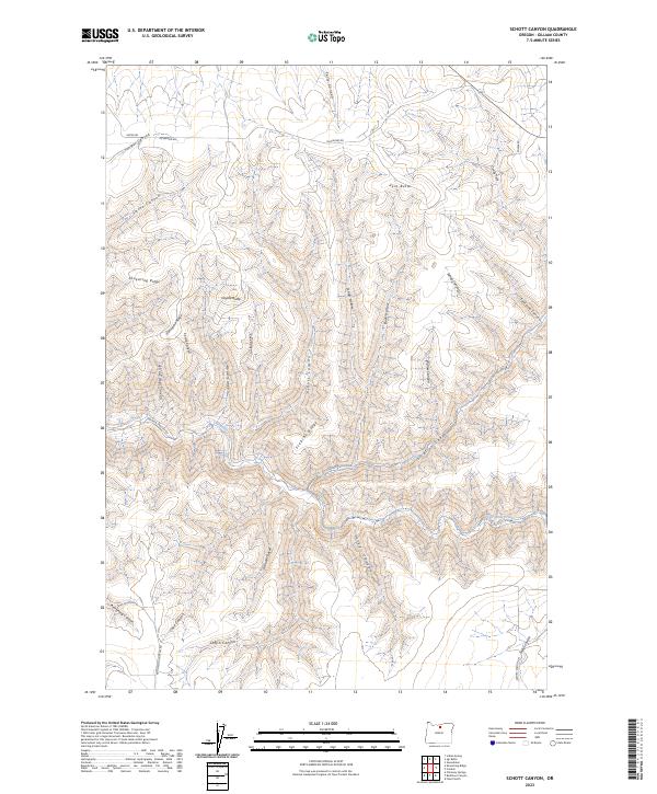 Schott Canyon, OR — USGS 7.5-minute topo (2023)