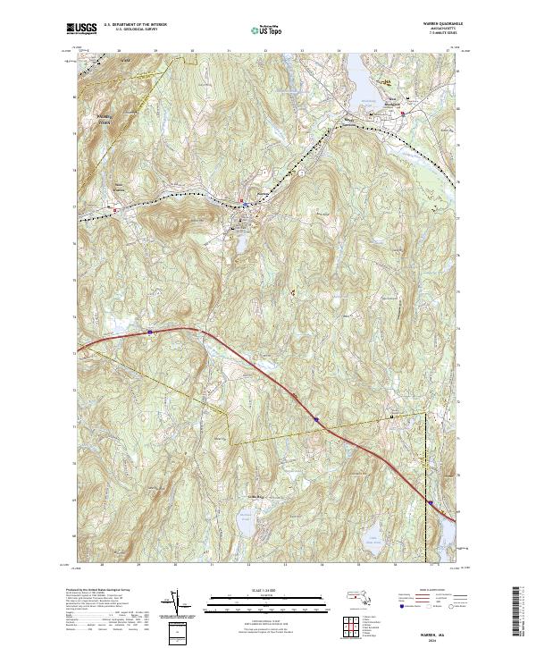 Warren, MA — USGS 7.5-minute topo (2024)