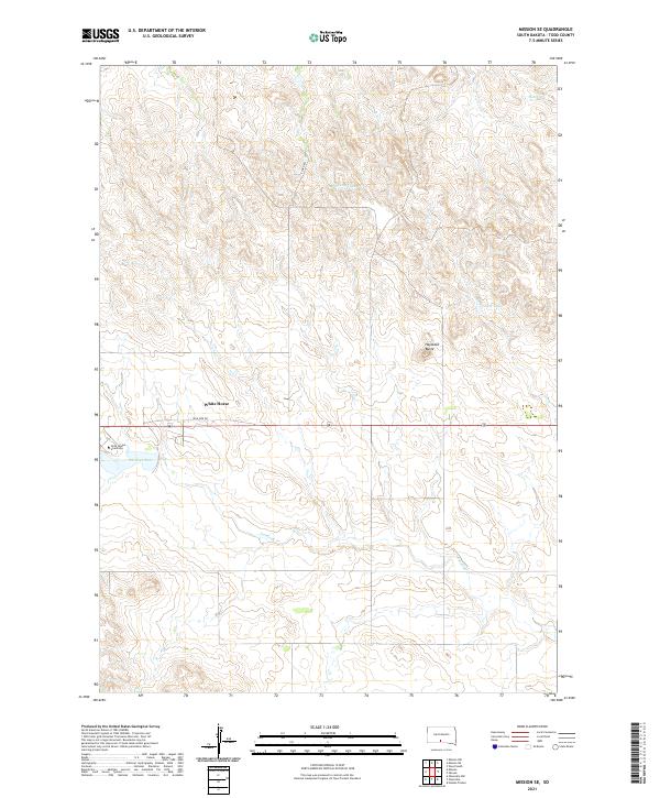 Mission SE, SD — USGS 7.5-minute topo (2021)