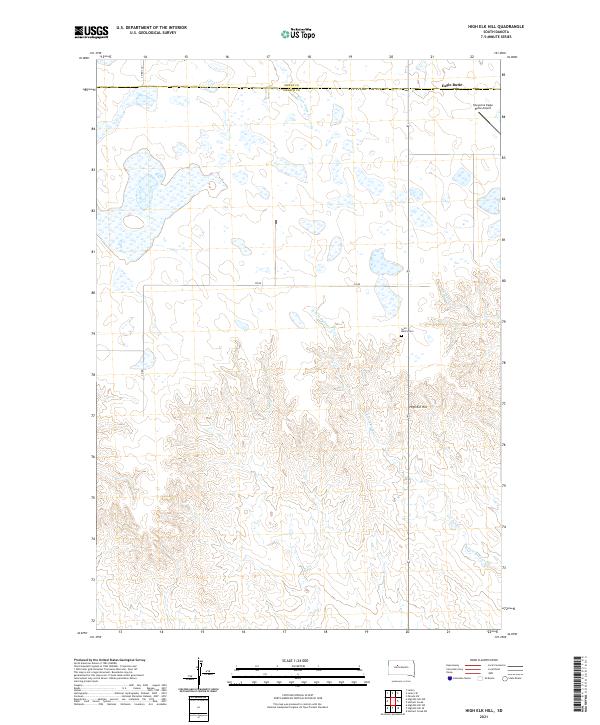 High Elk Hill, SD — USGS 7.5-minute topo (2021)