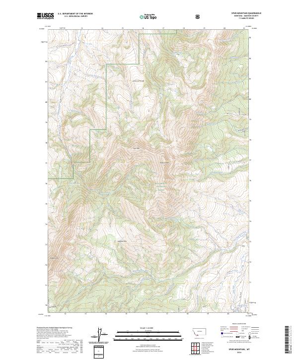 Spur Mountain, MT — USGS 7.5-minute topo (2024)