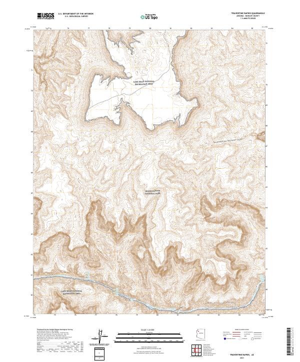 Travertine Rapids, AZ — USGS 7.5-minute topo (2021)