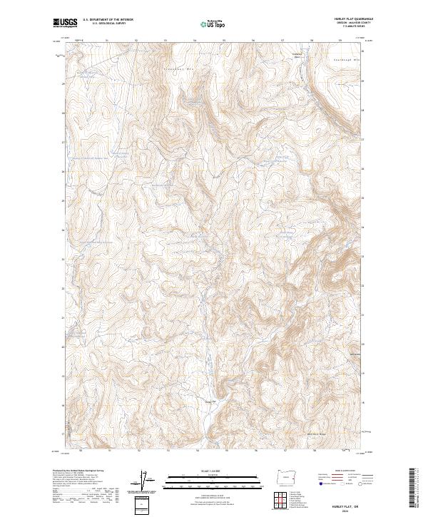Hurley Flat, OR — USGS 7.5-minute topo (2024)