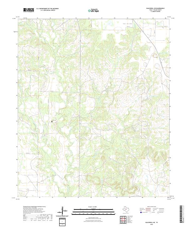 Blackwell NE, TX — USGS 7.5-minute topo (2022)