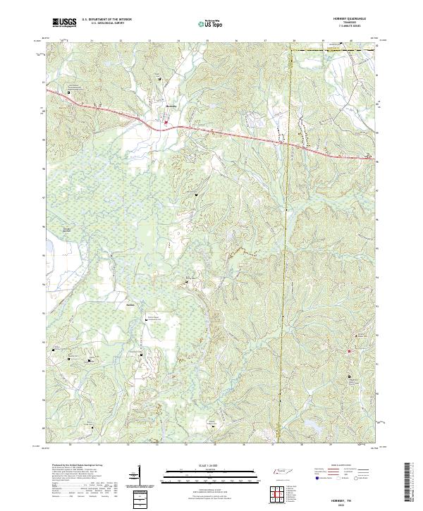 Hornsby, TN — USGS 7.5-minute topo (2022)