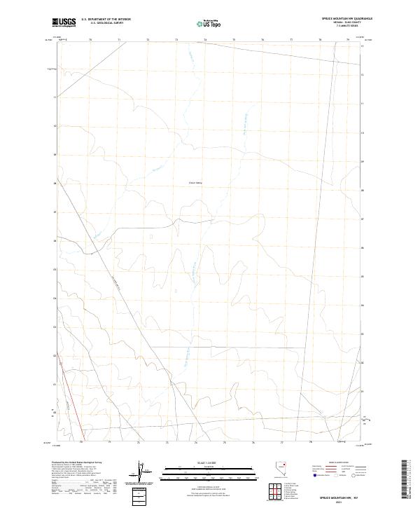 Spruce Mountain NW, NV — USGS 7.5-minute topo (2021)