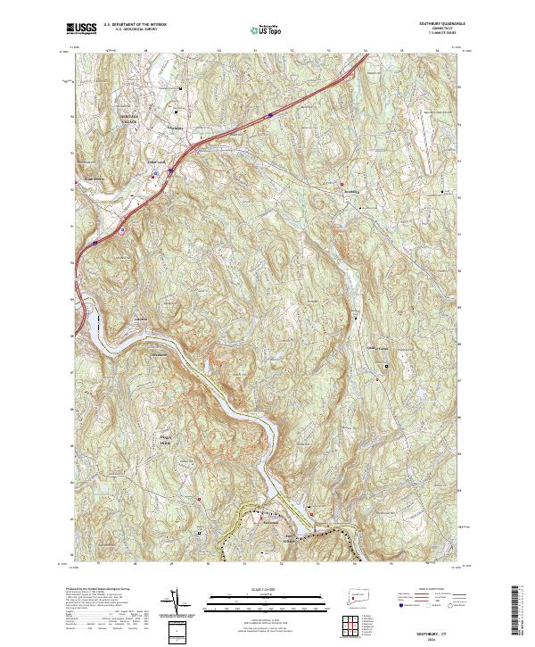 Southbury, CT — USGS 7.5-minute topo (2024)
