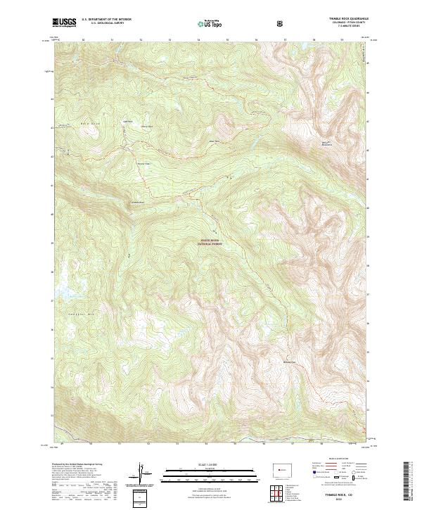 Thimble Rock, CO — USGS 7.5-minute topo (2022)