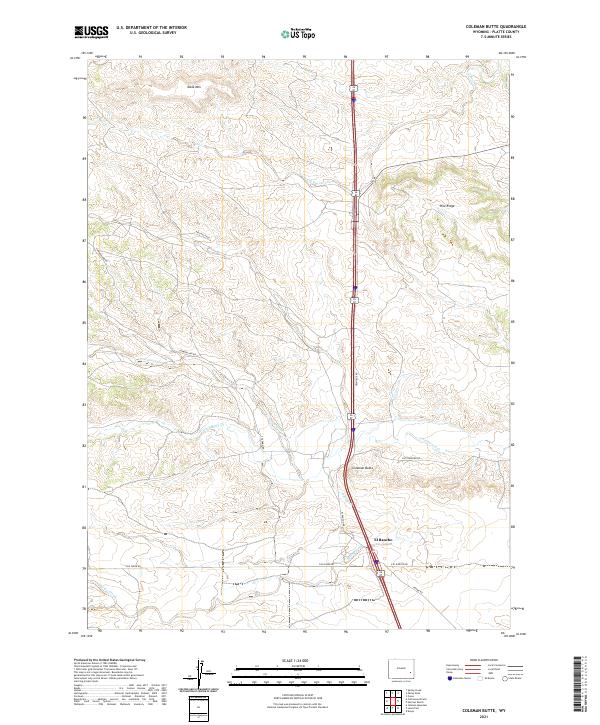 Coleman Butte, WY — USGS 7.5-minute topo (2021)