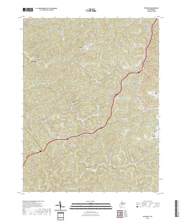 Peterson, WV — USGS 7.5-minute topo (2023)