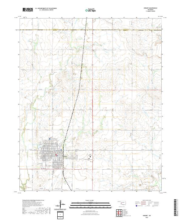 Hobart, OK — USGS 7.5-minute topo (2022)