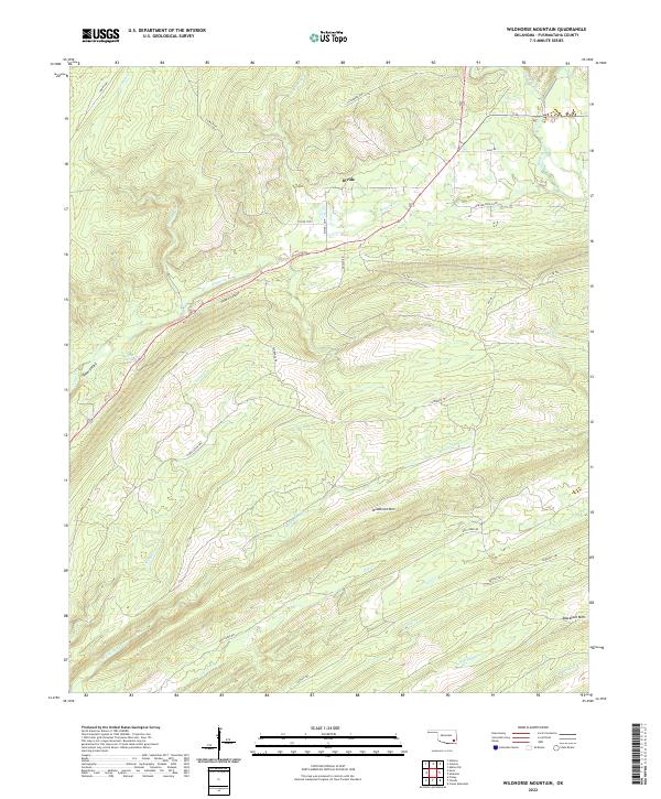 Wildhorse Mountain, OK — USGS 7.5-minute topo (2022)