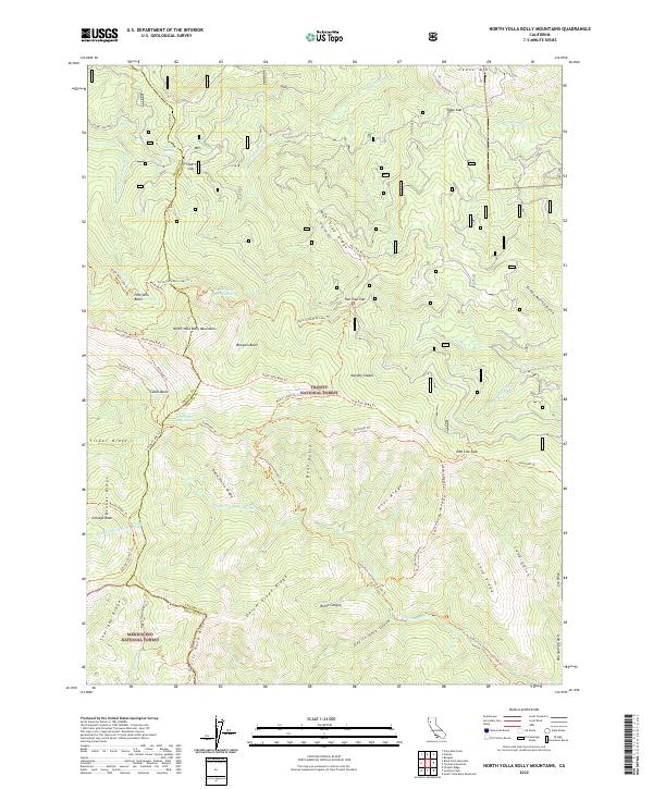 North Yolla Bolly Mountains, CA — USGS 7.5-minute topo (2022)