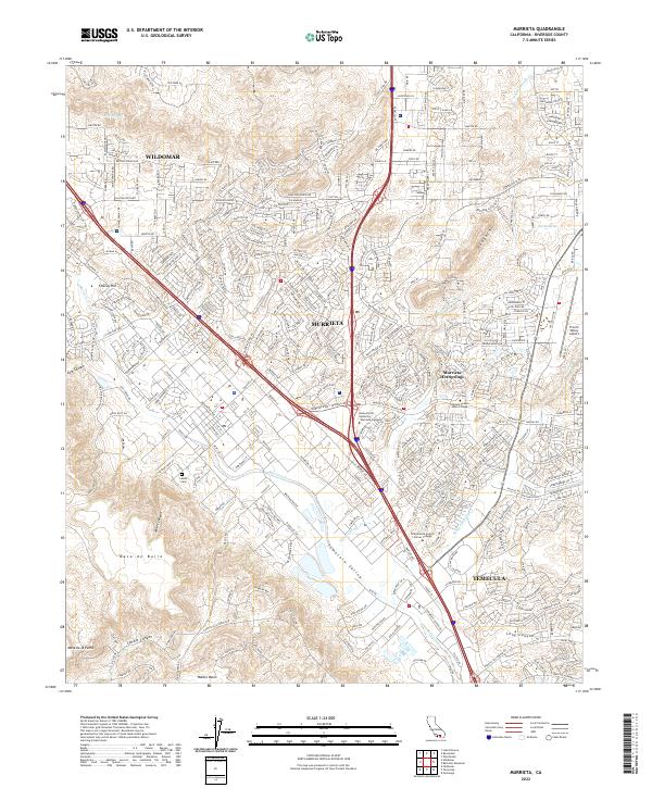 Murrieta, CA — USGS 7.5-minute topo (2022)