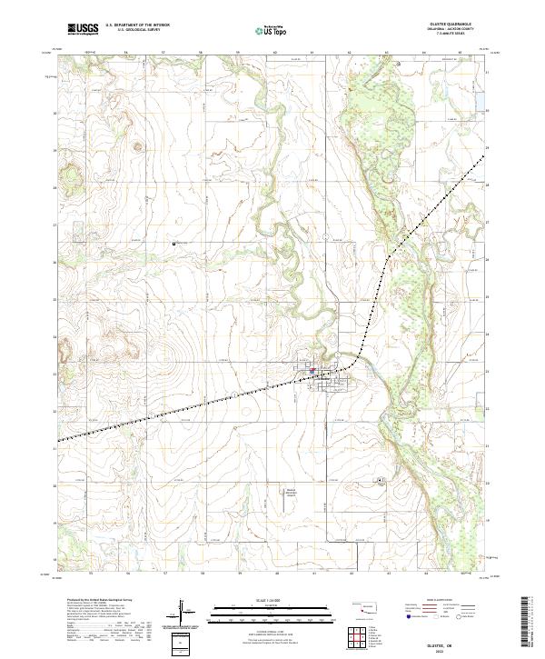 Olustee, OK — USGS 7.5-minute topo (2022)