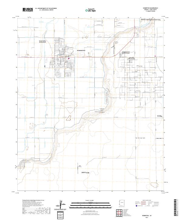 Somerton, AZ — USGS 7.5-minute topo (2021)