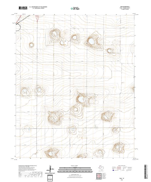 Hub, TX — USGS 7.5-minute topo (2022)