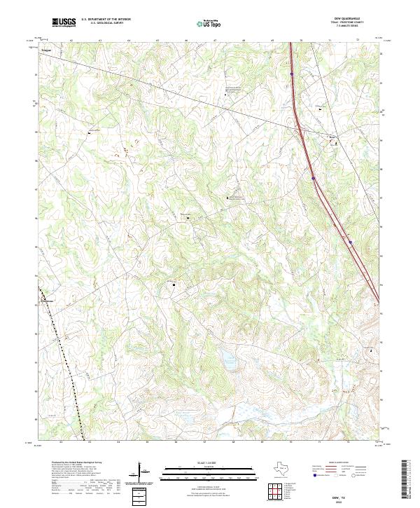 Dew, TX — USGS 7.5-minute topo (2022)