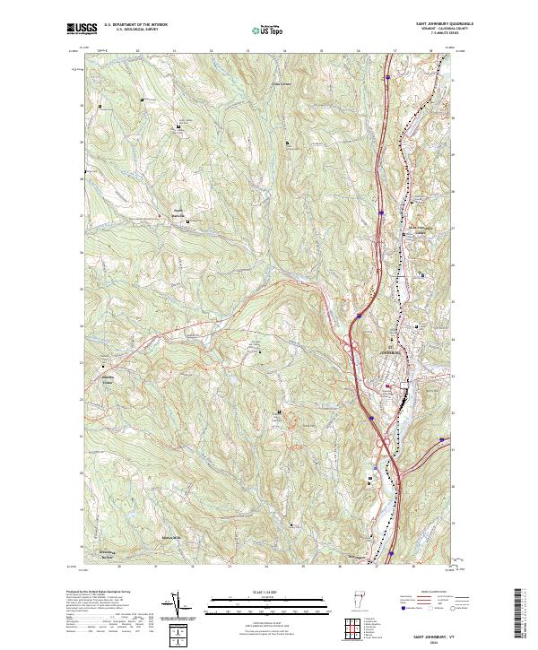 Saint Johnsbury, VT — USGS 7.5-minute topo (2024)