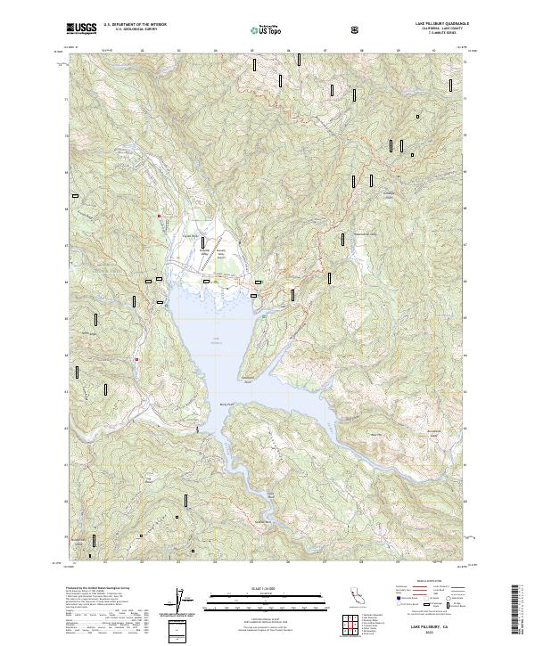 Lake Pillsbury, CA — USGS 7.5-minute topo (2023)