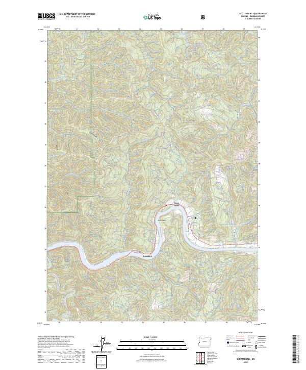 Scottsburg, OR — USGS 7.5-minute topo (2023)