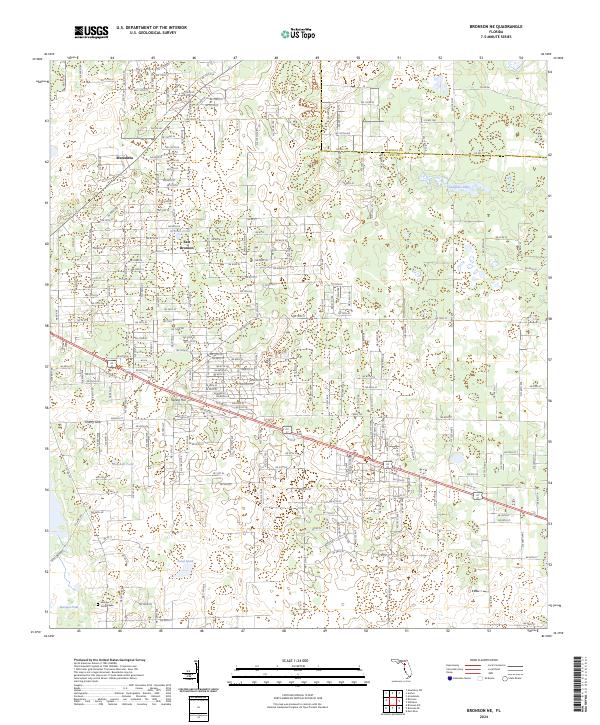 Bronson NE, FL — USGS 7.5-minute topo (2024)