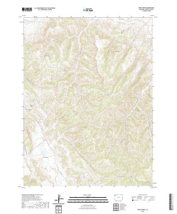 Price Creek, CO — USGS 7.5-minute topo (2022)