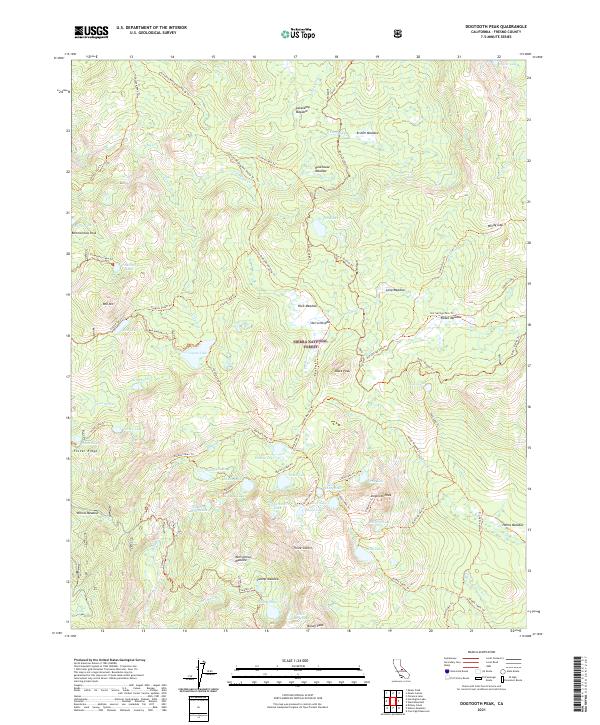 Dogtooth Peak, CA — USGS 7.5-minute topo (2021)