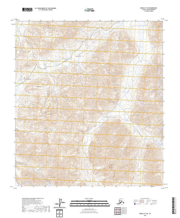 Denali B-1 NE, AK — USGS 7.5-minute topo (2023)