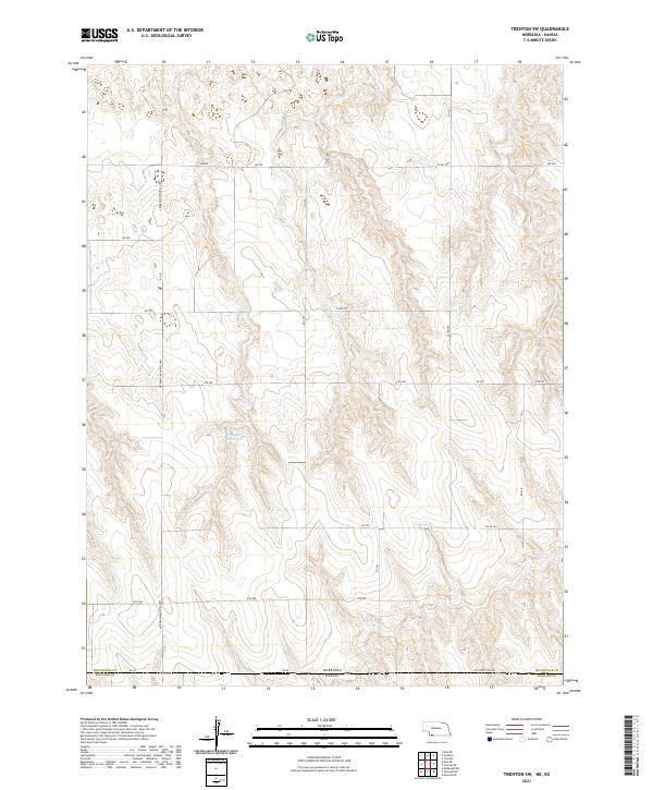 Trenton SW, NE-KS — USGS 7.5-minute topo (2021)