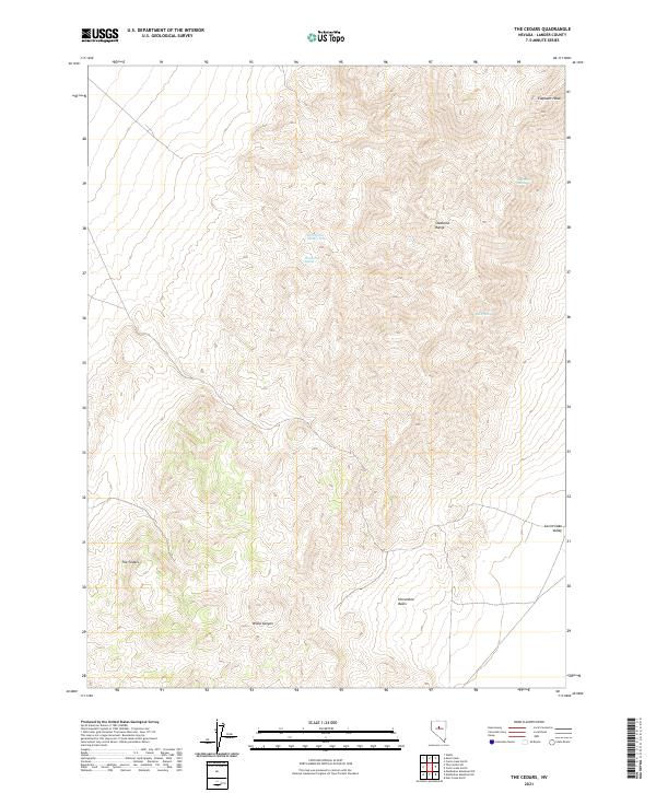 The Cedars, NV — USGS 7.5-minute topo (2021)