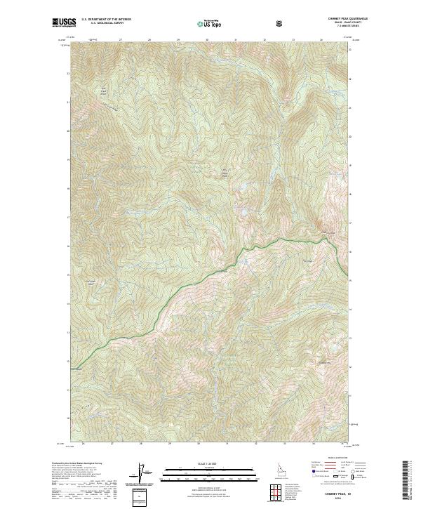 Chimney Peak, ID — USGS 7.5-minute topo (2024)