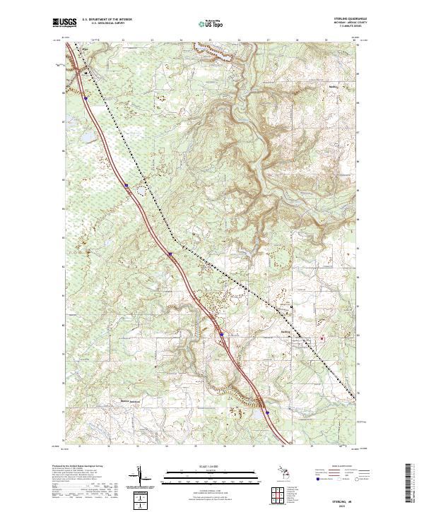 Sterling, MI — USGS 7.5-minute topo (2023)