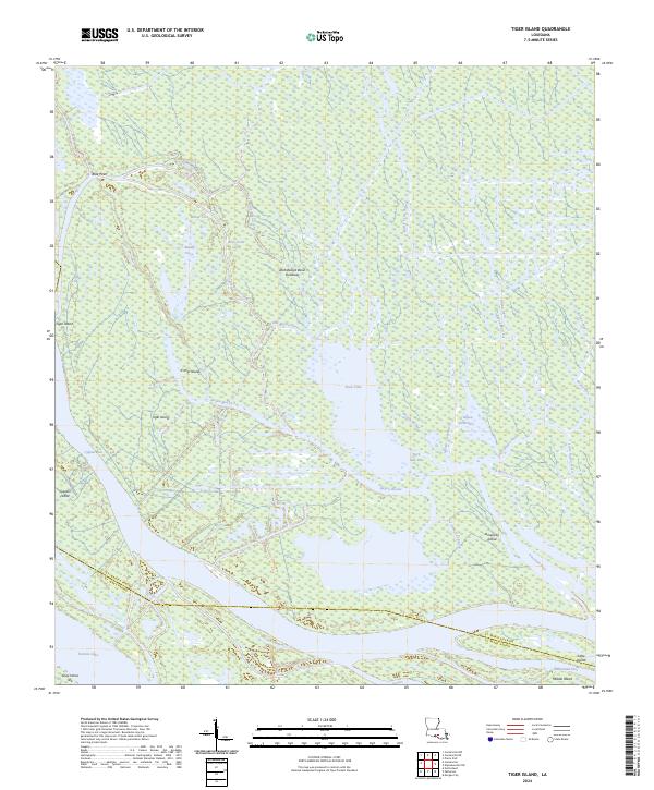 Tiger Island, LA — USGS 7.5-minute topo (2024)