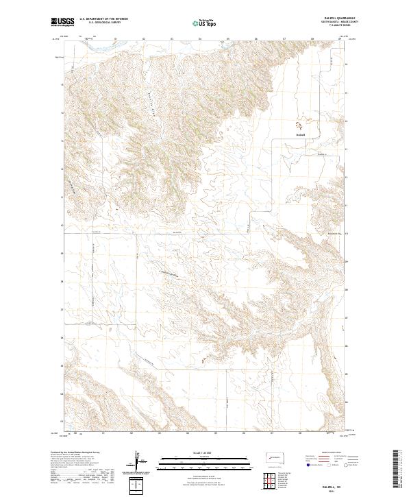 Dalzell, SD — USGS 7.5-minute topo (2021)