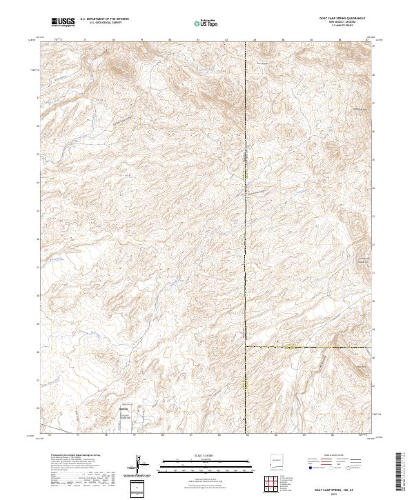Goat Camp Spring, NM-AZ — USGS 7.5-minute topo (2023)