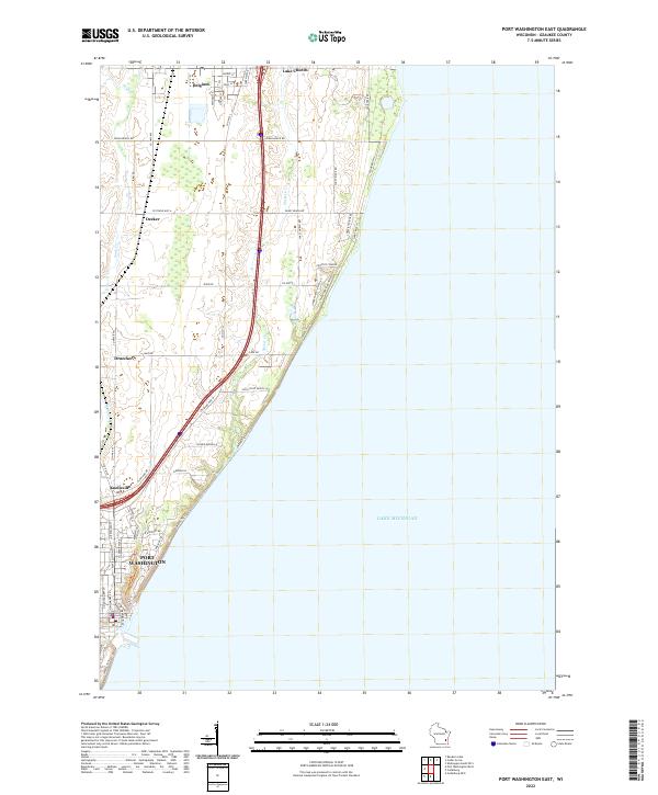 Port Washington East, WI — USGS 7.5-minute topo (2022)