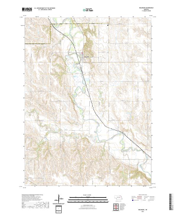 Belgrade, NE — USGS 7.5-minute topo (2021)