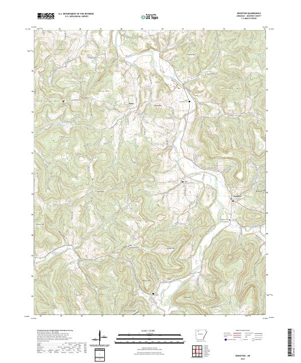 Kingston, AR — USGS 7.5-minute topo (2024)
