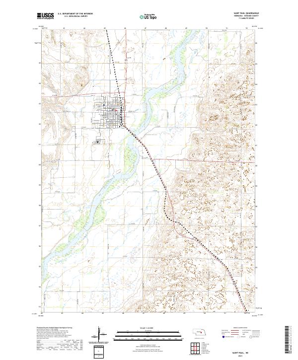 Saint Paul, NE — USGS 7.5-minute topo (2021)