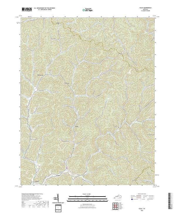 Scalf, KY — USGS 7.5-minute topo (2022)