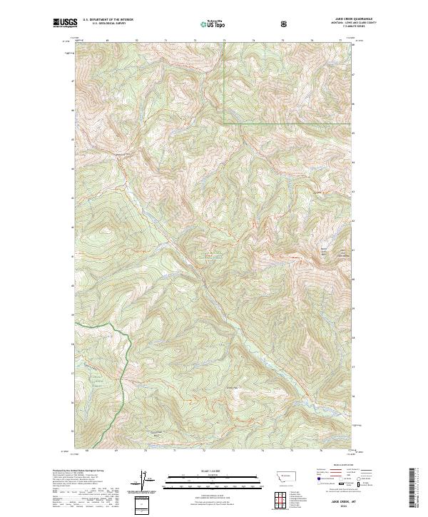 Jakie Creek, MT — USGS 7.5-minute topo (2024)