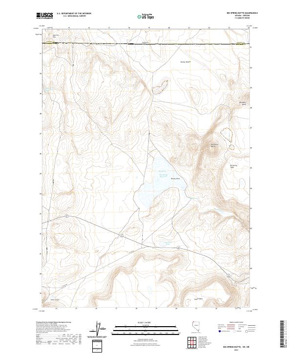 Big Spring Butte, NV-OR — USGS 7.5-minute topo (2021)